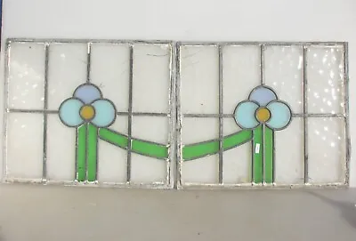 Buy Antique Stained Glass Window Panel Vintage Old Nouveau Victorian 17 X15  CRACKS • 48£