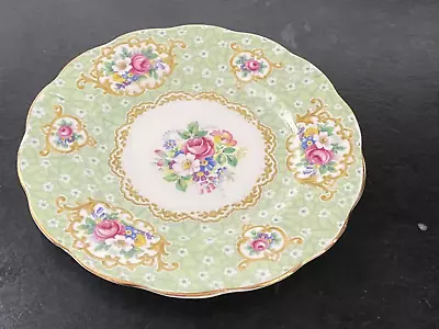 Buy Vintage Queen Anne Gainsborough Green BONE CHINA Tea  Side Plate 15.5 Diameter • 3£