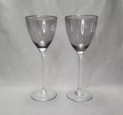 Buy Vintage Amethyst Purple Wine Glass Goblets Set Of 2 Toasting Glasses 8oz Barware • 17.76£