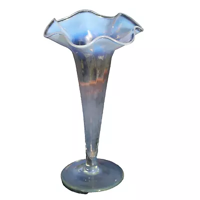 Buy Opalescent Vaseline Glass Vase Stourbridge H19cm Circa 1890 • 60£