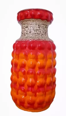 Buy BAY Large West German Fat Lava Pottery Vase Orange Mid-Century Vintage Pop Art • 225£
