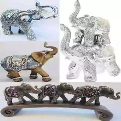 Buy Kerala Flower Flora Mosaic Elephant Family Ornament Figurine Statue Home Decor • 13.99£