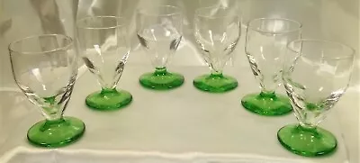 Buy French Antique Set Of 6 Shot Glasses Uranium Crystal Vintage Liquor Glass • 84.44£