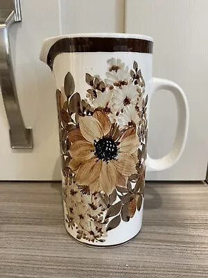 Buy Jersey Pottery Tall Jug Brown Floral ⭐️ • 7.99£