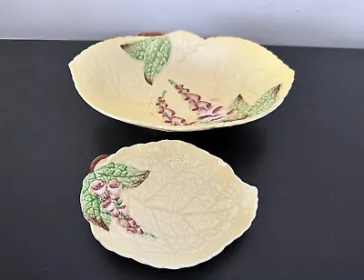 Buy Carlton Ware Foxglove Dishes Yellow Flower Salad Leaf Plate Bowl Serving X2 • 10£