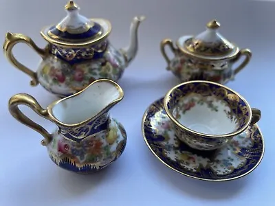 Buy Crown Staffordshire Miniature 5 Piece Porcelain Tea-set. Imari Pattern 2765. • 80£