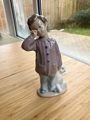Buy Nao By Lladro Porcelain Figurine #1139 'Sleepy Head' Boy With Teddy Bear - 1990 • 30£