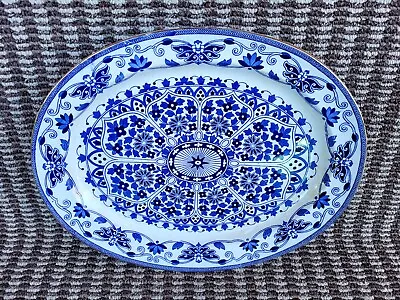 Buy Booth's Silicon China 18x14 Oval Serving Platter Cobalt Blue White Blossoms EUC • 43.21£