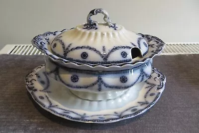 Buy Furnivals Blue And White Transfer Small Tureen Sauce Tureen And Stand • 12£