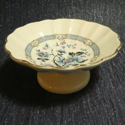 Buy Stem Dish Floral Blue Pattern Gold Rim Sadler England Pottery • 5.95£