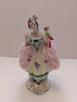 Buy Dresden Lace Ladies Figurine  Original Vintage German Porcelain • 48.50£