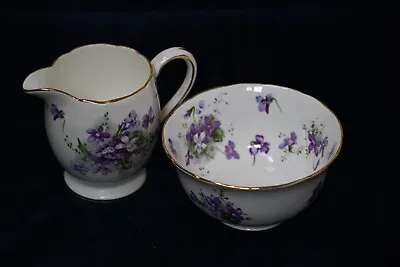 Buy Hammersley Bone China, Sugar Bowl (pattern Inside) And Jug, “Victorian Violets” • 20£