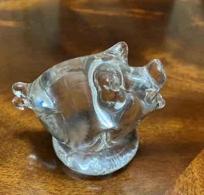 Buy Langham Glass Pig Paperweight Piglet Figurine Animal Ornament • 9£