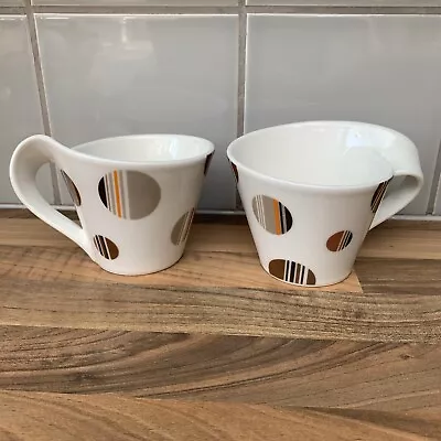 Buy SET OF 2 VILLEROY & BOCH NEW WAVE Mid Century Modern FINE CHINA COFFEE CUPS • 19.99£