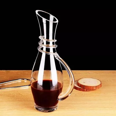 Buy 1200ML Crystal Glass Wine Decanter 100% Blown Lead-Free, Red Wine Carafe • 24.69£