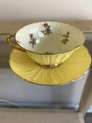 Buy Shelly Footed Oleander Yellow Cup And Saucer • 86.77£