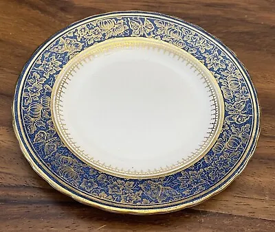 Buy New Chelsea Staffs Bone China 6.5” Bread Plate White With Blue & Gold Trim • 8.52£