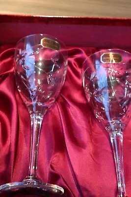 Buy 2 Royal Doulton  Jasmine  Wine Glasses, Unused 7  Tall + Box + Labels • 40£