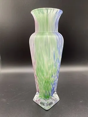 Buy Vintage Lavorazione Arte Murano Spring Pastel Confetti Splatter Vase 8.25” • 23.07£
