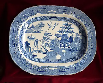 Buy Rare G Weston Willow Pattern Meat Platter Serving Plate Ironstone China C.1820   • 485£
