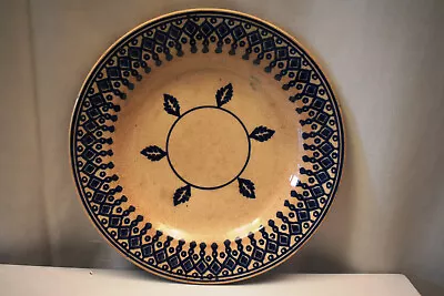 Buy Antique Scottish Irish Spongeware Pottery Plate Single Band And Leaf Decoration  • 128.40£
