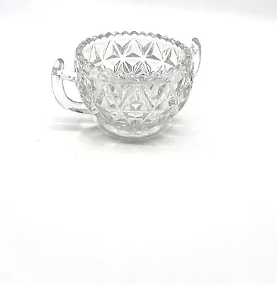 Buy Vintage Pressed Glass Twin Handled Sugar Bowl C1950 • 17.70£