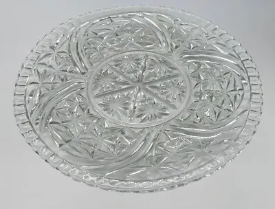 Buy Vintage Crystal Clear Glass Round Serving Platter 12.5” Diameter • 17£