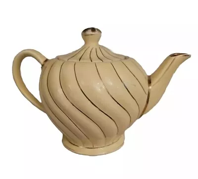 Buy Sadler Cream Yellow & Gold Swirl Teapot  Vintage Teapot, Small Single Tea  • 47.79£