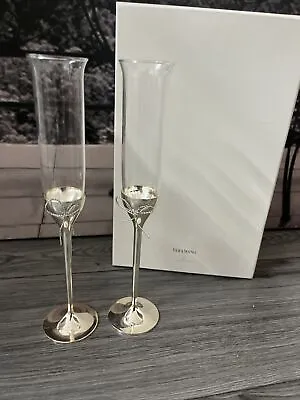 Buy Vera Wang Wedgewood Glasses Love Knots Toasting Champagne Flutes Boxed • 45£
