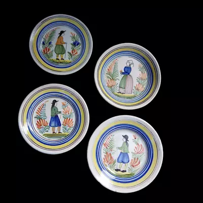 Buy FRENCH FAIENCE 19th Century Henriot Quimper FOUR PLATES • 60£