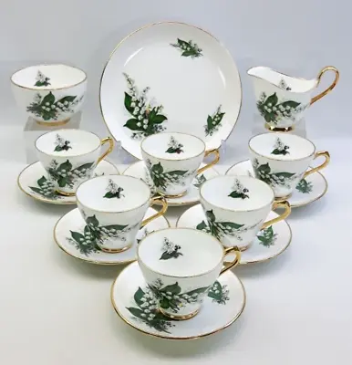 Buy Royal Imperial 15 Piece Bone China Tea Set - Lily Of The Valley - Vintage C1950s • 46£