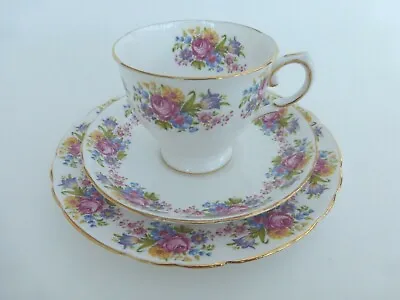 Buy Vintage Floral Tuscan Fine English Bone China Trio Cup, Saucer, Plate • 14.95£