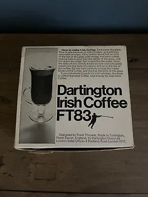 Buy Dartington Irish Coffee Glasses X 2 FT83 Designed Frank Thrower In Box Vintage • 10£
