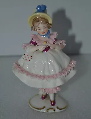 Buy Frankenthal Porcelain Dresden Lace Lady Figurine Germany • 13.64£