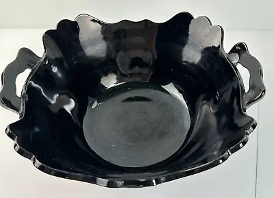 Buy Antique Black Amethyst Depression L E Smith Two Handle Glass Decorative Bowl. • 17.36£