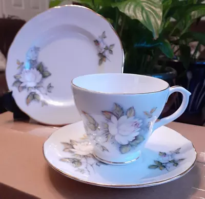 Buy Duchess Bone China Footed Cup And Saucer And Sideplate Ice Maiden • 9.99£