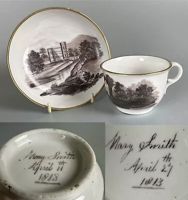 Buy English Porcelain C1813 Dated Cup & Saucer Mary Smith. Antique English Porcelain • 38£