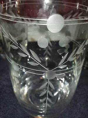 Buy Antique Cut Crystal Highboy Tumbler Glasses 5 Roses Leaves Pattern Delicate • 39.85£