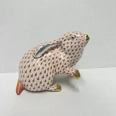 Buy Herend Bunny Rabbit Rust Fishnet Figurine • 237.24£