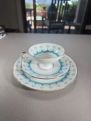 Buy Edelstein Bavaria Tea Cup/Saucer/ Plate Fine China Porcelain Gilded Art Deco 3pc • 38.35£