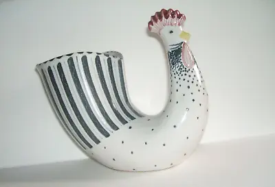 Buy Rye  East Sussex Pottery Hen Chicken Striped Spot Hand Painted 6  Tall Free Post • 49£