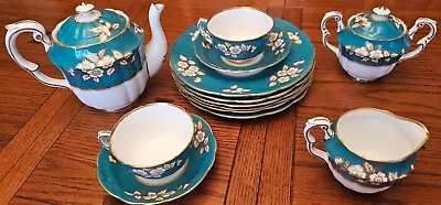 Buy 15 Pc Crown Staffordshire Fine Bone China Tea Pot/Cups, Saucers, Plates! England • 57.82£