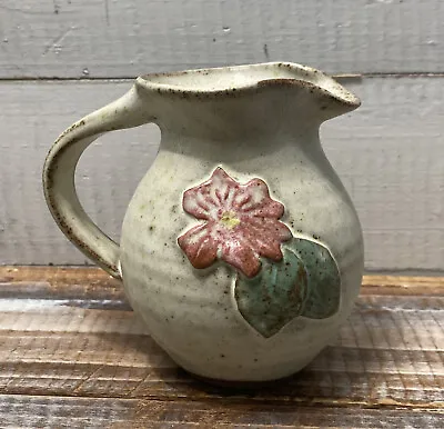 Buy Vintage Tregaron Cymru Art Pottery Stoneware Pink Flower Creamer Pitcher 3.75  • 18.02£