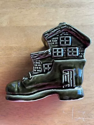 Buy Vintage Dartmouth Pottery Green  Old Shoe Boot Money Box Bank • 14.94£