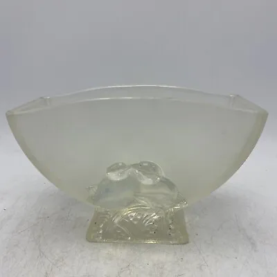 Buy Verlys Glass Art Deco Frosted Love Bird Fan Vase Signed Similar To Sabino • 28.45£