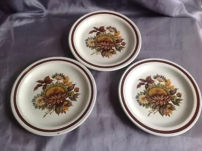 Buy Set Of Three Staffordshire Vintage Midwinter Tea Plates By David Long • 4£