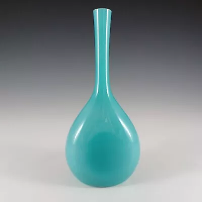 Buy Elme Vintage Scandinavian Blue Cased Glass 'Flattened' Vase • 65£