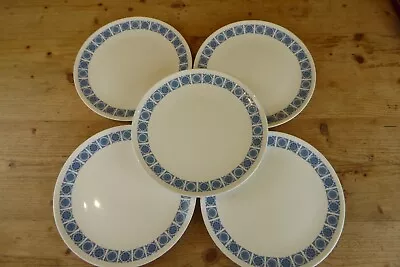 Buy 5 X Vintage Tuscan Bone China Charade 10.5  Dinner Plates Blue/White • 14£