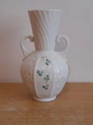 Buy Belleek Twin Handled Vase - Shamrock Pattern  6th Mark (Third Green ) 1965-1980 • 19.95£