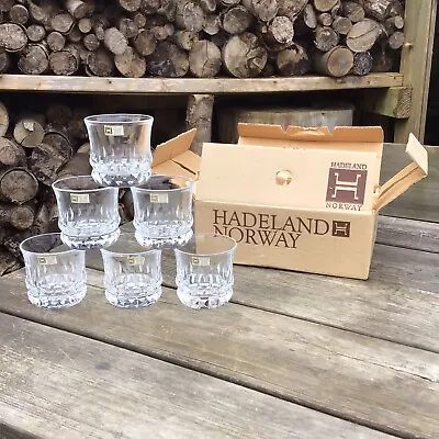 Buy Vintage Hadeland Norway Full Lead Crystal 15cl Diamant Whisky Spirit Glasses X6 • 55£